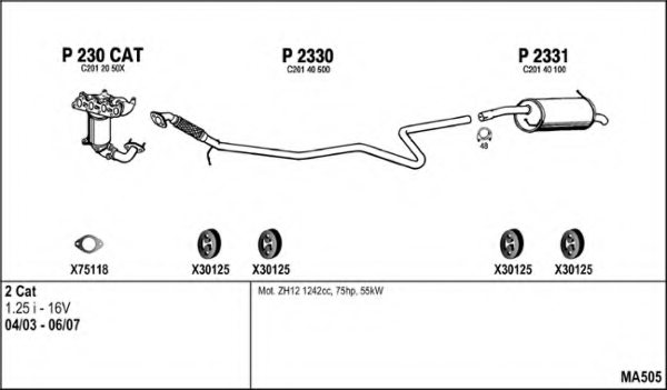 FENNO MA505 Exhaust System